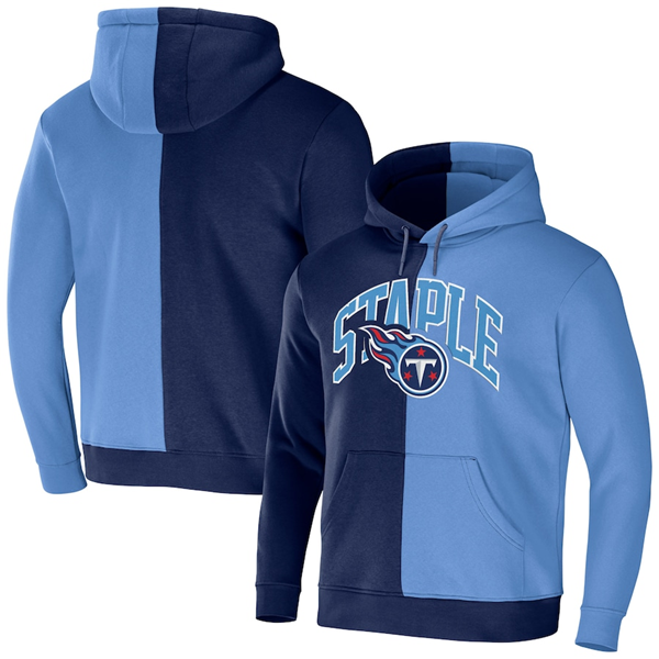 Men's Navy/Blue Tennessee Titans Split Logo Pullover Hoodie